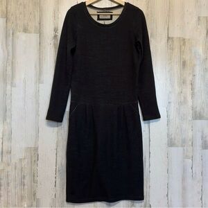 Humanoid Black Wool Blend Long Sleeve Dress Size M